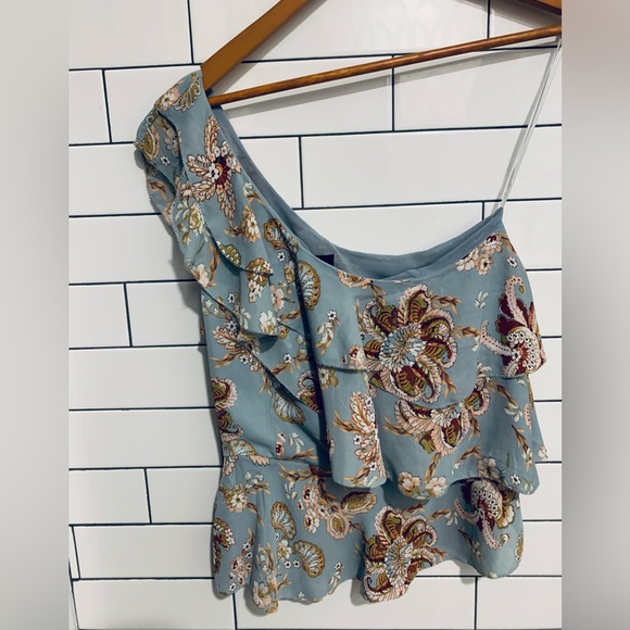 Anthropologie Amaryllis off the shoulder print Top S - Picture 3 of 4